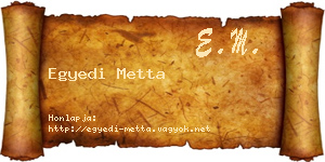 Egyedi Metta névjegykártya